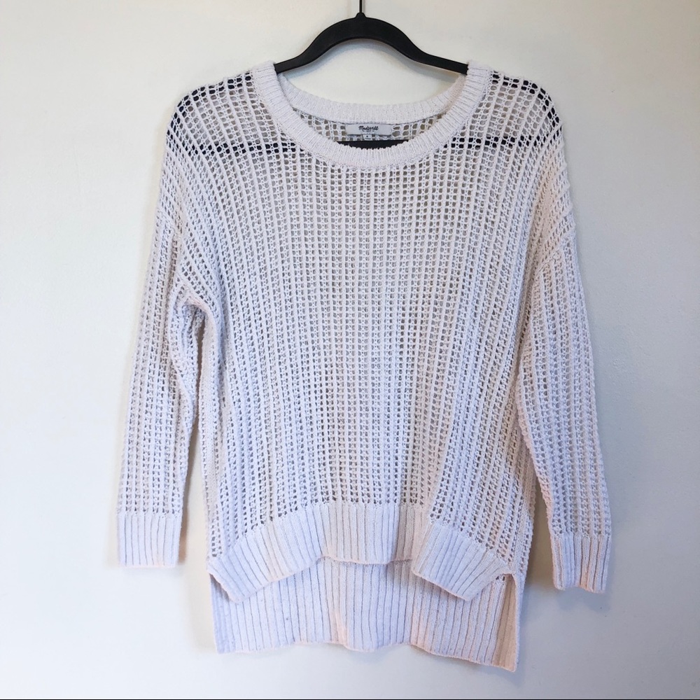 madewell | open knit chunky pullover small